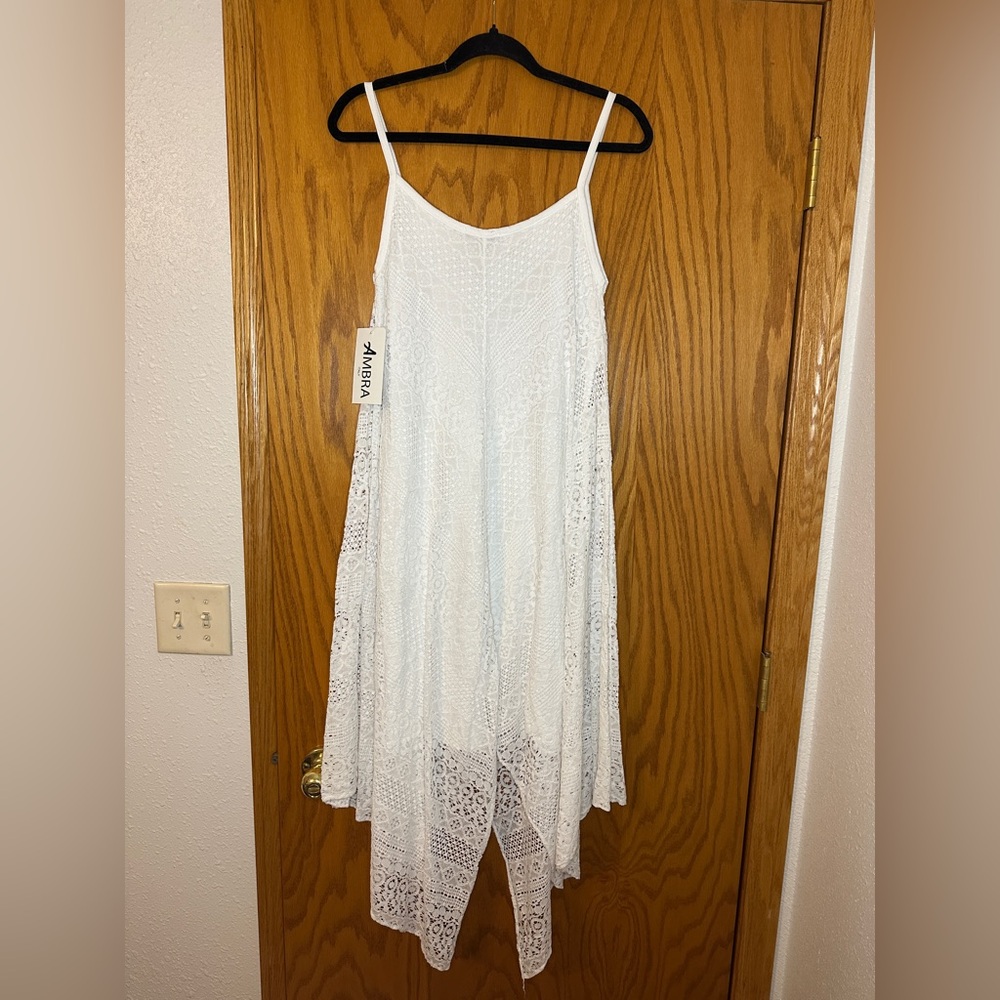 Ambra White Lace Crochet Women Dress - NWT - Size S